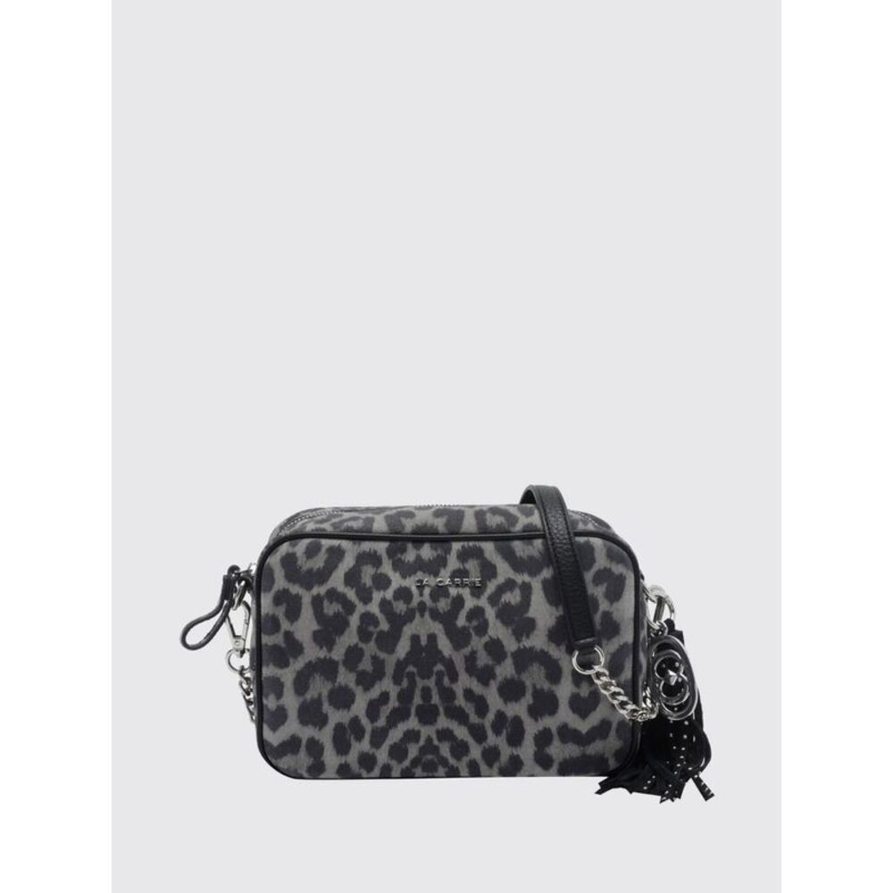 La Carrie Women La Carrie Suede Mini Camera Bag With Animal Print And Charms